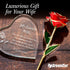 Anniversary for Her | Wife | Women – Engraved Wooden Gift Set with Crystal Engraved Heart | 24K Gold Dipped Rose